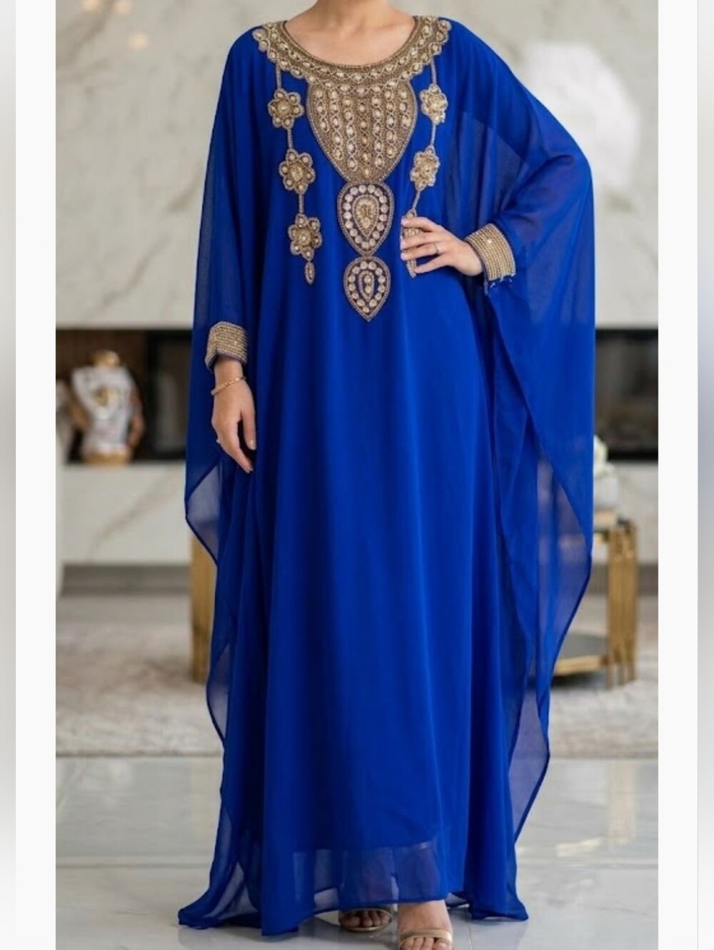 Embellished Royal Blue Women's Dress
